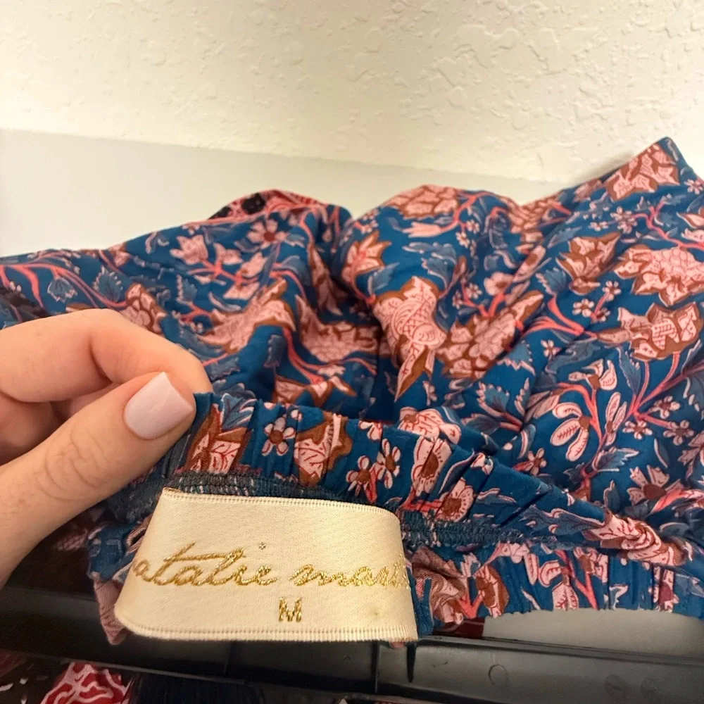 Natalie Martin Dahlia Indigo Floral Blouse & Shorts Set - Picture 4 of 4